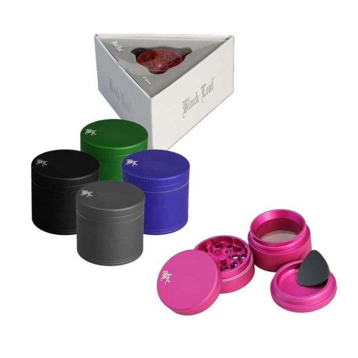 Aluminium Grinder Mat 4-delig (Black Leaf) 55 mm main product photo
