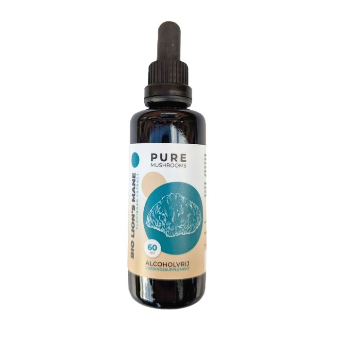 Lion's Mane Paddenstoelen Extract Alcoholvrij Bio (Pure Mushrooms) 60ml main product photo