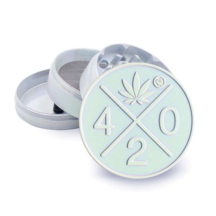 Aluminium Grinder 4-delig | 420-Logo (Fire-Flow) 60 mm main product photo