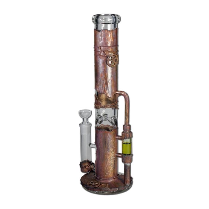 Glazen Ice Bong | Copper Archimedes Reactor (Black Leaf) main product photo