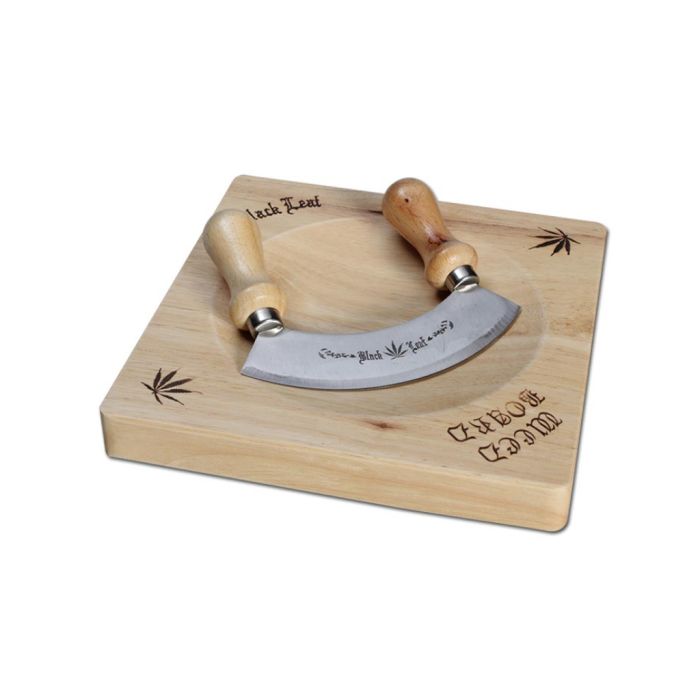Houten Grinder Board met Wiegemes (Black Leaf) 200 mm main product photo