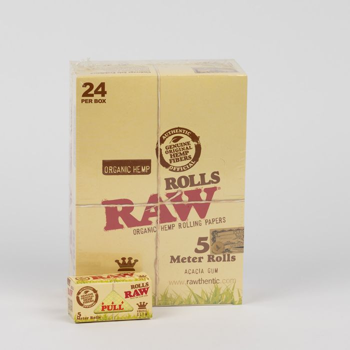 RAW Organic Hemp Rolvloei 5 meter | King-Size Slim main product photo