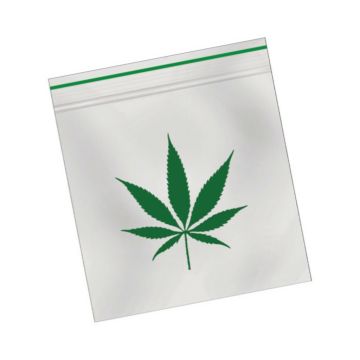 Gripzakjes 55x65 Transparant met Wietblad (0,06 mm) | 100 stuks