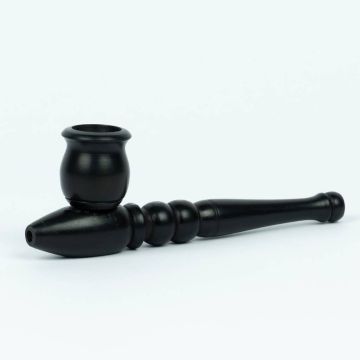 Houten Wietpijpje Zwart (Black Leaf) 13 cm