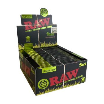 RAW Black Organic Vloei | King-Size Slim