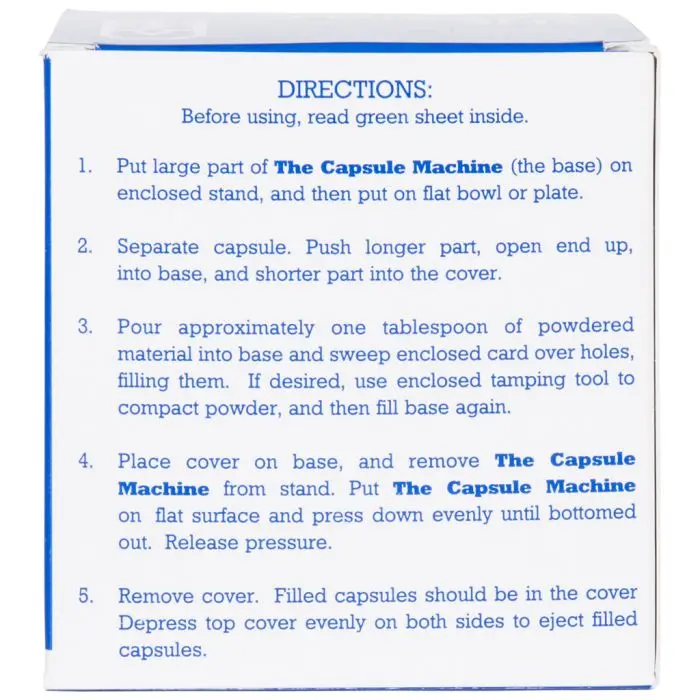 Capsule Machine (maat 1: ~400 mg)
