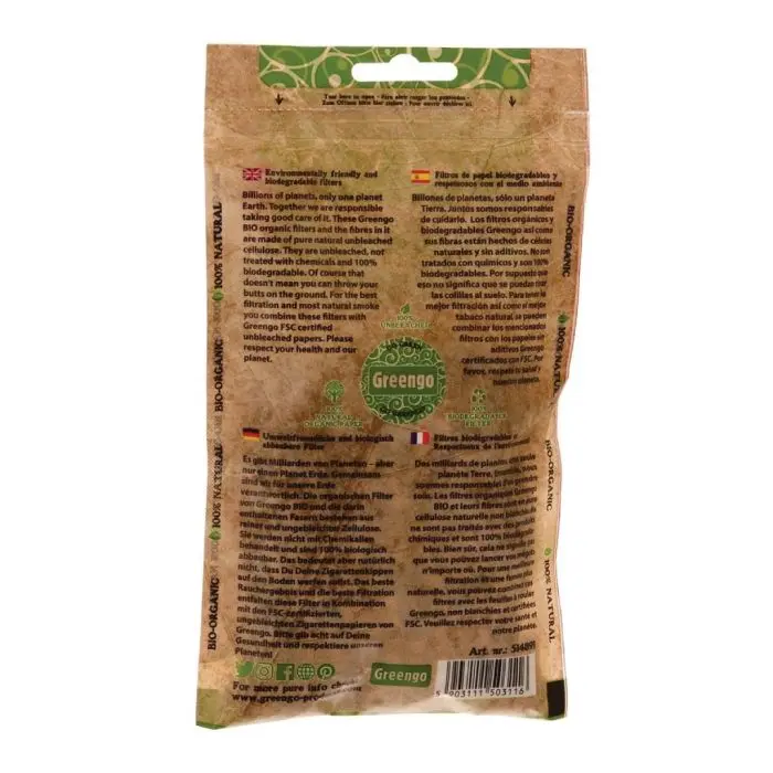 Slim Tipjes / Filters Organic (Greengo) 15 mm