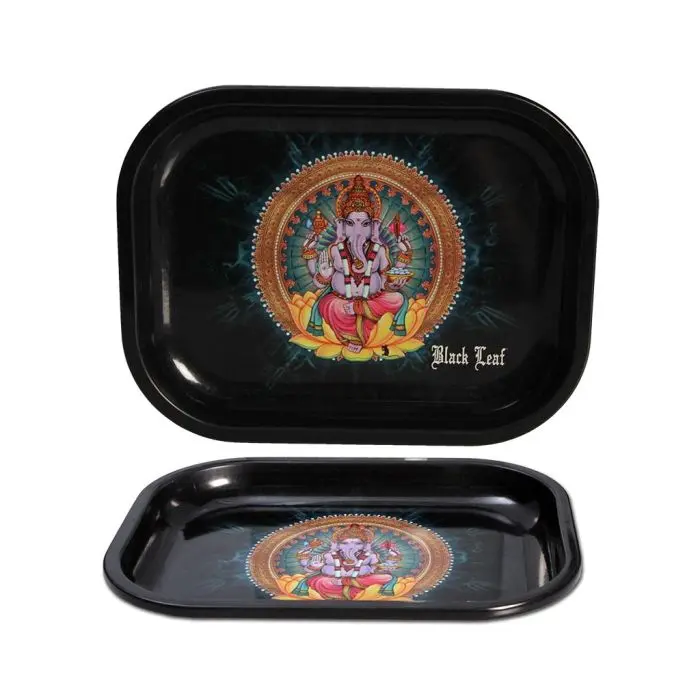 Ganesha Rolling Tray (Black Leaf) 18 x 14 cm