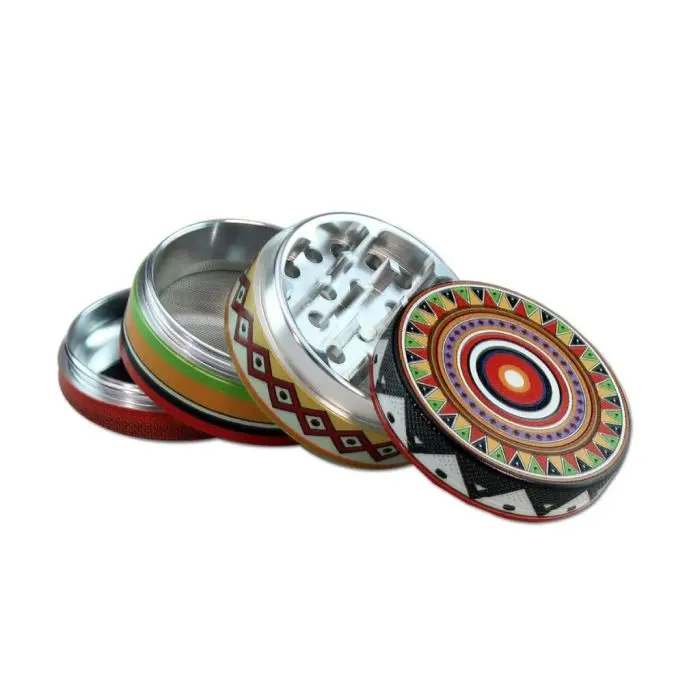 Aluminium Totem Grinder 4-delig (Black Leaf) 54 mm