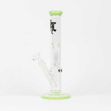 Glazen Ice Bong | Cylinder (Black Leaf)