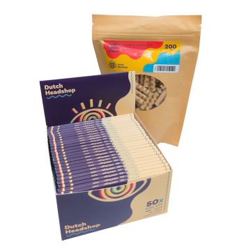 Dutch-Headshop Doos Ongebleekte King-Size Vloei & Koolstoffilters