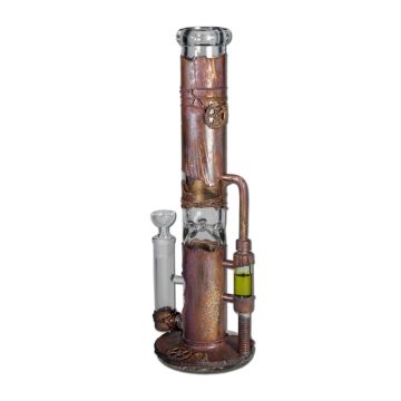 Glazen Ice Bong | Copper Archimedes Reactor (Black Leaf)