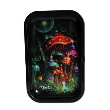 Mushroom Rolling Tray (Black Leaf) 27 x 17 cm