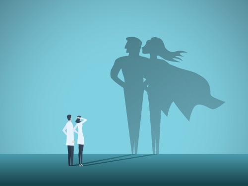 man en vrouw superhelden